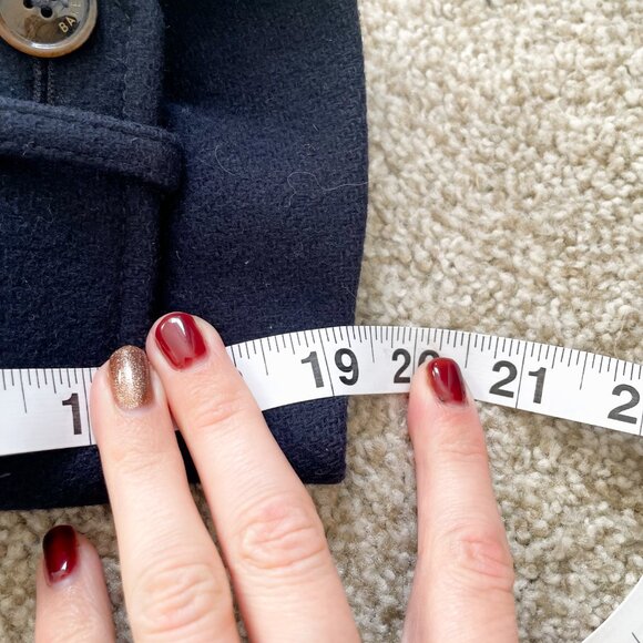 Men’s Ted Baker Navy Ossain Herringbone Wool Blend Peacoat Jacket, Size 4 Large - Picture 14 of 14